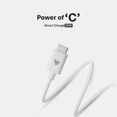 Vintron USB-C to USB-C Cable - Fast Charging & Data Transfer, Tangle-Free (White)35w