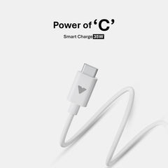 Vintron USB-C to USB-C Cable - Fast Charging & Data Transfer, Tangle-Free (White)35w