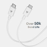 Vintron USB-C to USB-C Cable - Fast Charging & Data Transfer, Tangle-Free (White)65w