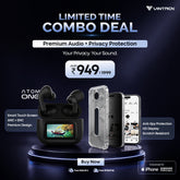 Atom One TWS Earbuds + Privacy Glass Combo | Smart Audio & Privacy Screen Protection