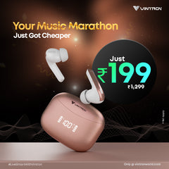 Vintron Atom Beats Wireless Earbuds with Bluetooth 5.3, Noise Reduction, 50-Hour Battery, IPX5 Water Resistance