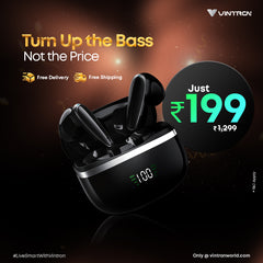 Vintron Sonic Beats – Wireless HD Earbuds with 50-Hour Battery, Bluetooth 5.3, Noise Reduction, and IPX5 Waterproof Design