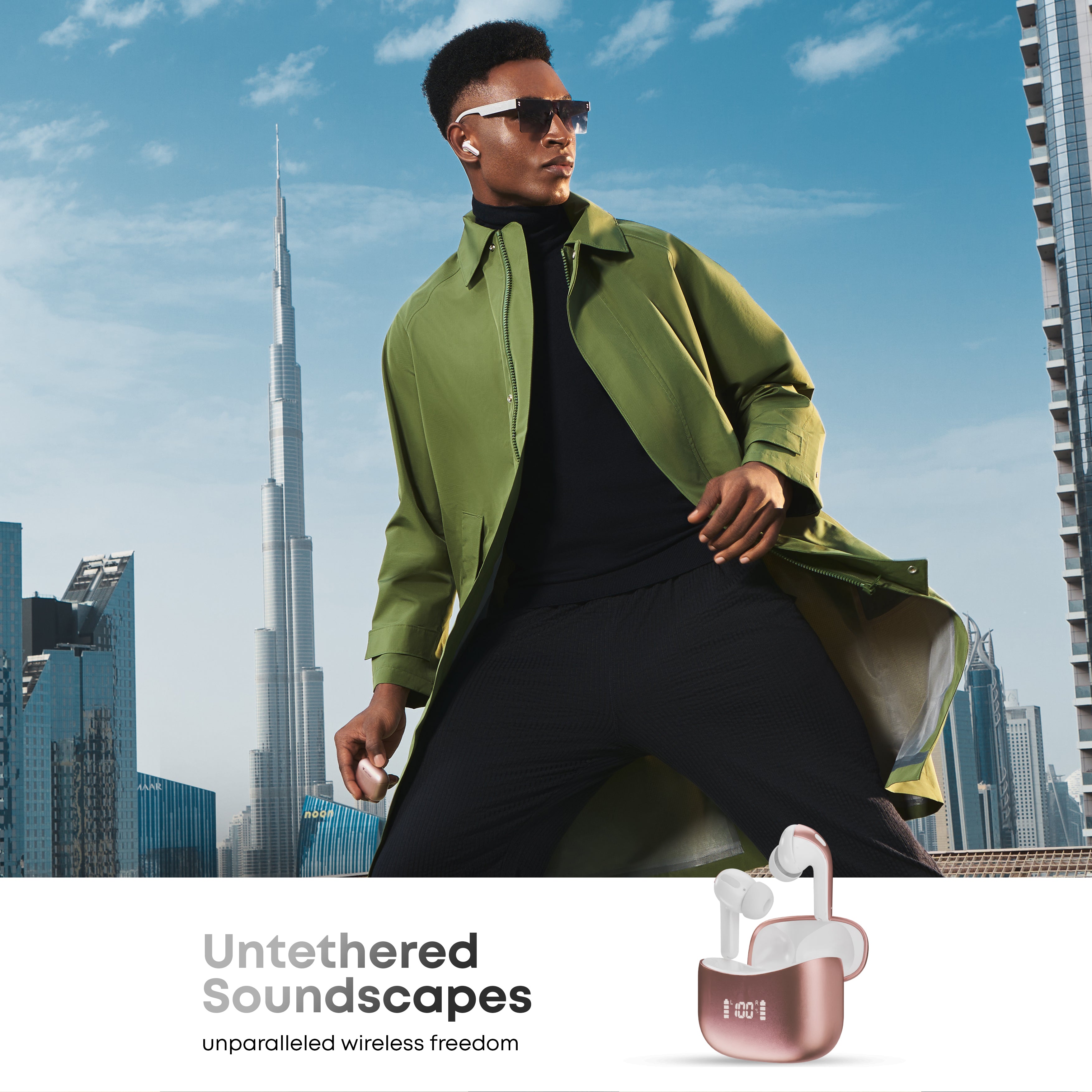 Vintron Atom Beats Wireless Earbuds with Bluetooth 5.3, Noise Reduction, 50-Hour Battery, IPX5 Water Resistance