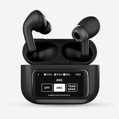 Vintron Atom One Touchscreen TWS Earbuds with 32dB ANC, ENC Mic, Bluetooth 5.4, 38-Hour Battery, IPX5 Waterproof (Black, True Wireless)