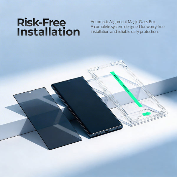 Samsung S25 Ultra Premium Tempered Glass with Automatic Alignment Magic Glass Box