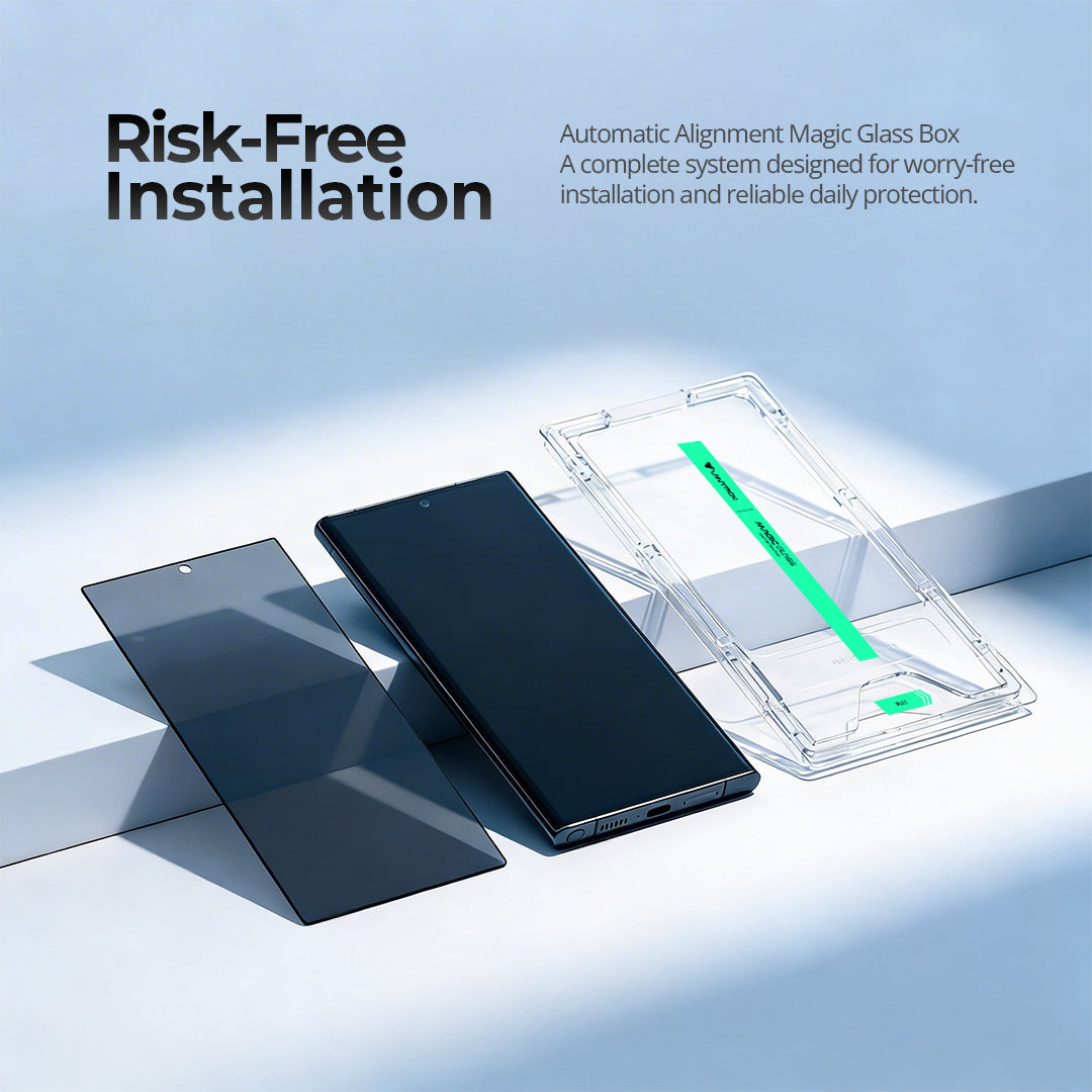 Samsung S24 Ultra Premium Tempered Glass with Automatic Alignment Magic Glass Box