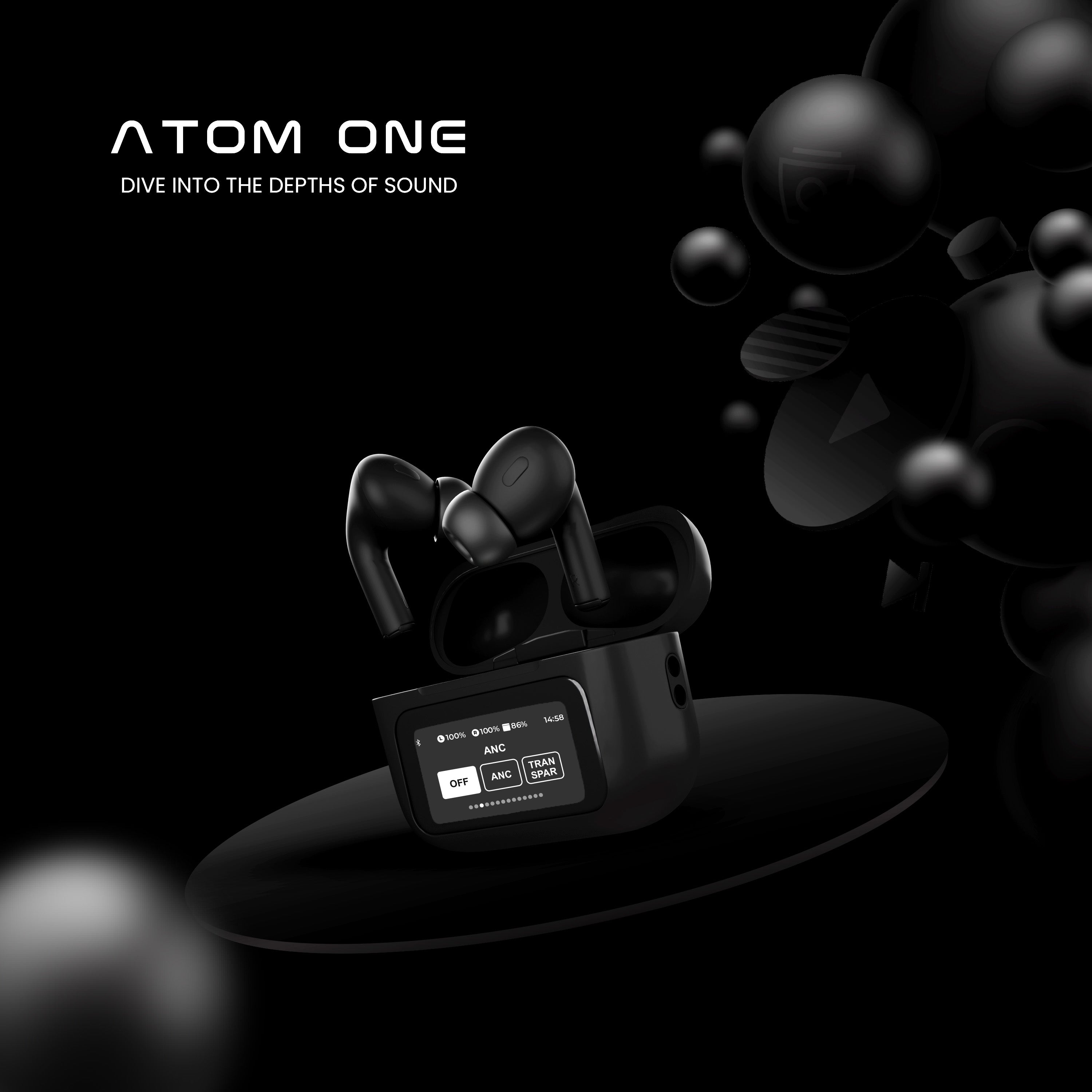 Vintron Atom One – Smart Earpods with Active Noise Cancellation & 360-Degree Audio