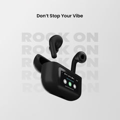 Vintron Atom One Touchscreen TWS Earbuds with 32dB ANC, ENC Mic, Bluetooth 5.4, 38-Hour Battery, IPX5 Waterproof (Black, True Wireless)